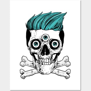 Scary Skeleton Skull Posters and Art